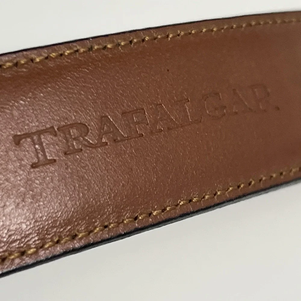 Trafalgar Belt Mens 32 Brown Croc Embossed Leather Western Dress Buckle USA